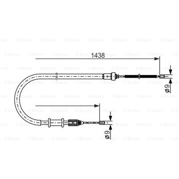 palancas cables frenado - Cable de accionamiento, freno de estacionamiento BOSCH 1987477634