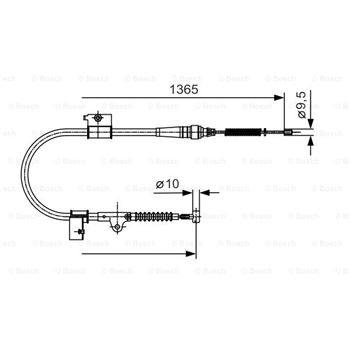 palancas cables frenado - Cable de accionamiento, freno de estacionamiento BOSCH 1987482048