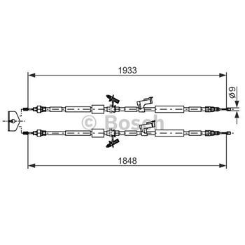 palancas cables frenado - Cable de accionamiento, freno de estacionamiento BOSCH 1987482280