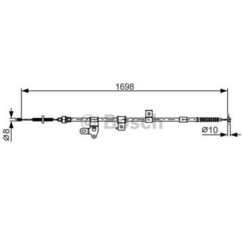 palancas cables frenado - Cable de accionamiento, freno de estacionamiento BOSCH 1987482346