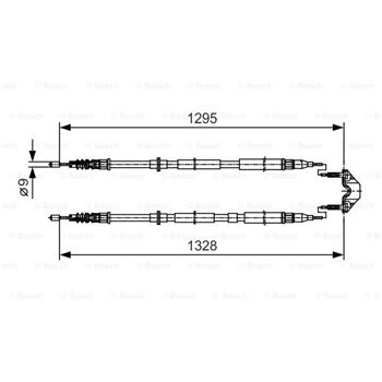 palancas cables frenado - Cable de accionamiento, freno de estacionamiento BOSCH 1987477908