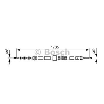 palancas cables frenado - Cable de accionamiento, freno de estacionamiento BOSCH 1987477734