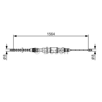 palancas cables frenado - Cable de accionamiento, freno de estacionamiento BOSCH 1987477311