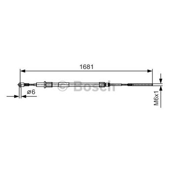 palancas cables frenado - Cable de accionamiento, freno de estacionamiento BOSCH 1987477924