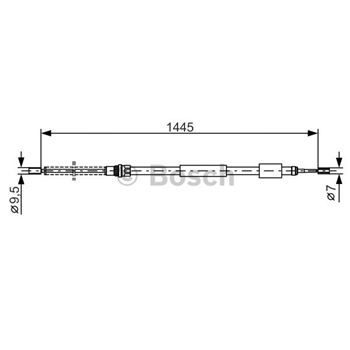 palancas cables frenado - Cable de accionamiento, freno de estacionamiento BOSCH 1987477151