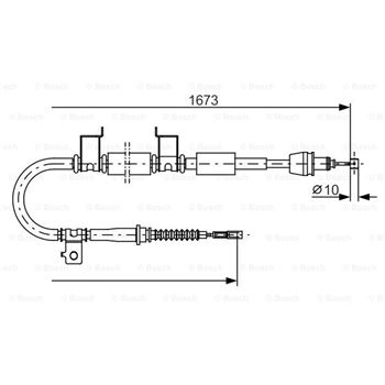 palancas cables frenado - Cable de accionamiento, freno de estacionamiento BOSCH 1987482362