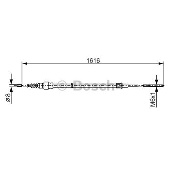 palancas cables frenado - Cable de accionamiento, freno de estacionamiento BOSCH 1987477393