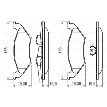 pastillas de freno coche - (BP1424) Pastilla de freno BOSCH 0986494495