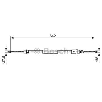 palancas cables frenado - Cable de accionamiento, freno de estacionamiento BOSCH 1987477573