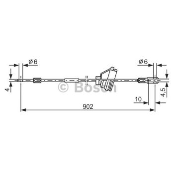 palancas cables frenado - Cable de accionamiento, freno de estacionamiento BOSCH 1987477349