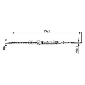 palancas cables frenado - Cable de accionamiento, freno de estacionamiento BOSCH 1987477680