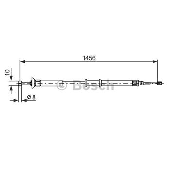 palancas cables frenado - Cable de accionamiento, freno de estacionamiento BOSCH 1987477561