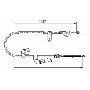 palancas cables frenado - Cable de accionamiento, freno de estacionamiento BOSCH 1987477952