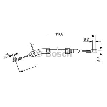 palancas cables frenado - Cable de accionamiento, freno de estacionamiento BOSCH 1987477213