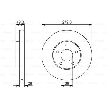 discos de freno coche - (BD1886) Disco de freno BOSCH 0986479R90