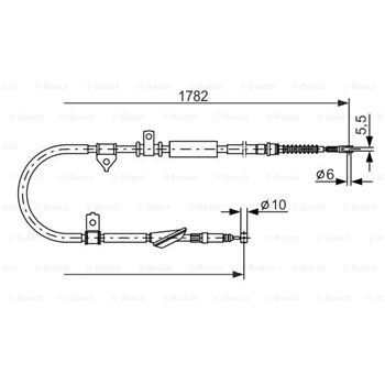 palancas cables frenado - Cable de accionamiento, freno de estacionamiento BOSCH 1987477889