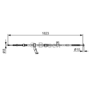 palancas cables frenado - Cable de accionamiento, freno de estacionamiento BOSCH 1987482297