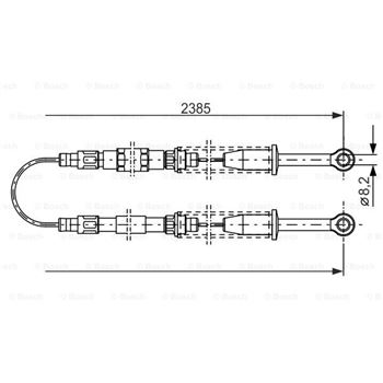 palancas cables frenado - Cable de accionamiento, freno de estacionamiento BOSCH 1987477651