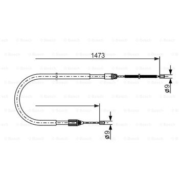 palancas cables frenado - Cable de accionamiento, freno de estacionamiento BOSCH 1987477636