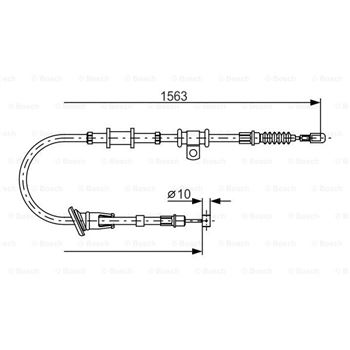 palancas cables frenado - Cable de accionamiento, freno de estacionamiento BOSCH 1987482064