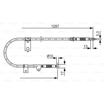 palancas cables frenado - Cable de accionamiento, freno de estacionamiento BOSCH 1987482150