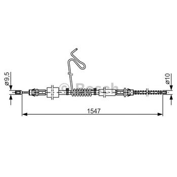 palancas cables frenado - Cable de accionamiento, freno de estacionamiento BOSCH 1987477174