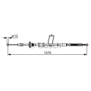 palancas cables frenado - Cable de accionamiento, freno de estacionamiento BOSCH 1987482173