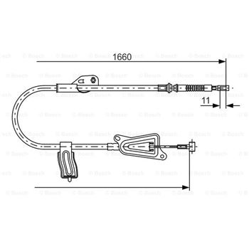 palancas cables frenado - Cable de accionamiento, freno de estacionamiento BOSCH 1987477944