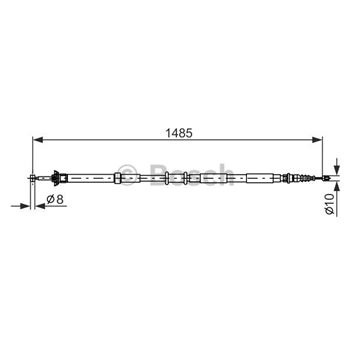 palancas cables frenado - Cable de accionamiento, freno de estacionamiento BOSCH 1987477971