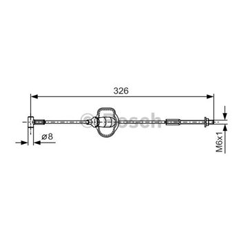 palancas cables frenado - Cable de accionamiento, freno de estacionamiento BOSCH 1987477929