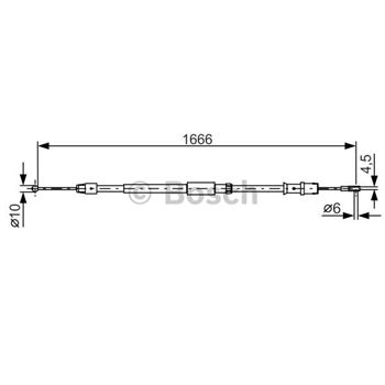 palancas cables frenado - Cable de accionamiento, freno de estacionamiento BOSCH 1987482032