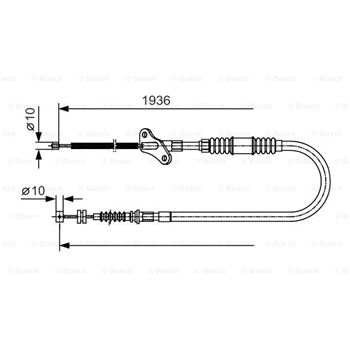 palancas cables frenado - Cable de accionamiento, freno de estacionamiento BOSCH 1987482111