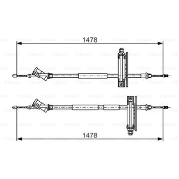 palancas cables frenado - Cable de accionamiento, freno de estacionamiento BOSCH 1987477932