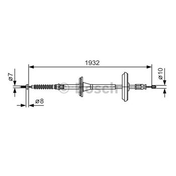 palancas cables frenado - Cable de accionamiento, freno de estacionamiento BOSCH 1987482021