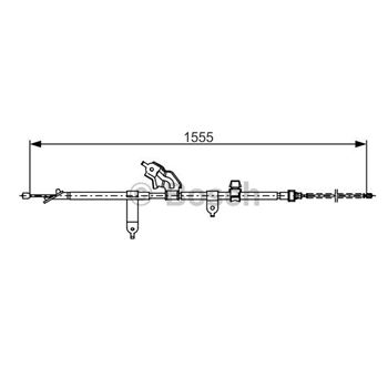 palancas cables frenado - Cable de accionamiento, freno de estacionamiento BOSCH 1987482221