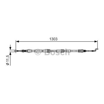 palancas cables frenado - Cable de accionamiento, freno de estacionamiento BOSCH 1987477260