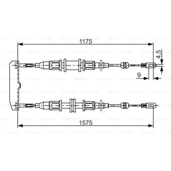 palancas cables frenado - Cable de accionamiento, freno de estacionamiento BOSCH 1987477766