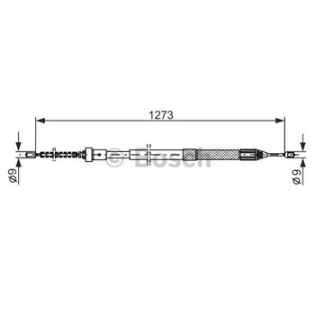 palancas cables frenado - Cable de accionamiento, freno de estacionamiento BOSCH 1987482308