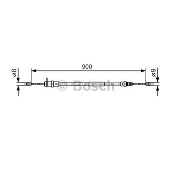 palancas cables frenado - Cable de accionamiento, freno de estacionamiento BOSCH 1987477774