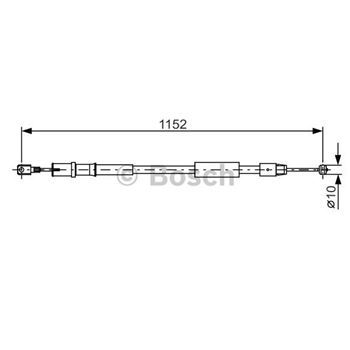 palancas cables frenado - Cable de accionamiento, freno de estacionamiento BOSCH 1987482025