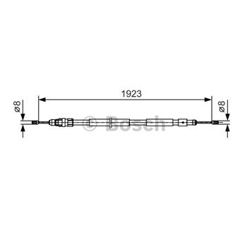 palancas cables frenado - Cable de accionamiento, freno de estacionamiento BOSCH 1987482117