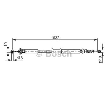 palancas cables frenado - Cable de accionamiento, freno de estacionamiento BOSCH 1987477722