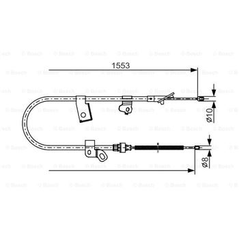 palancas cables frenado - Cable de accionamiento, freno de estacionamiento BOSCH 1987482156