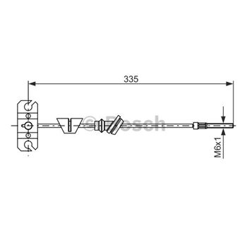 palancas cables frenado - Cable de accionamiento, freno de estacionamiento BOSCH 1987482225