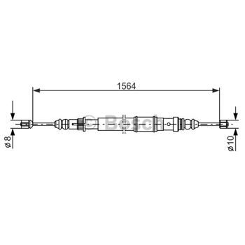 palancas cables frenado - Cable de accionamiento, freno de estacionamiento BOSCH 1987477471