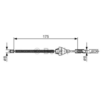 palancas cables frenado - Cable de accionamiento, freno de estacionamiento BOSCH 1987477906