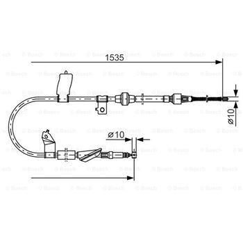 palancas cables frenado - Cable de accionamiento, freno de estacionamiento BOSCH 1987482085