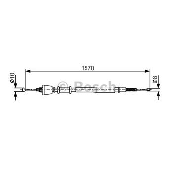 palancas cables frenado - Cable de accionamiento, freno de estacionamiento BOSCH 1987477885