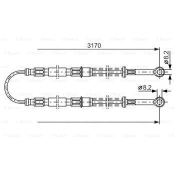 palancas cables frenado - Cable de accionamiento, freno de estacionamiento BOSCH 1987477792