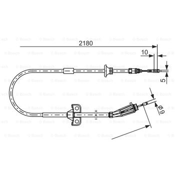 palancas cables frenado - Cable de accionamiento, freno de estacionamiento BOSCH 1987477248